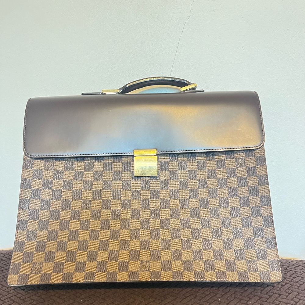Louis Vuitton Brown Checkered Briefcase
